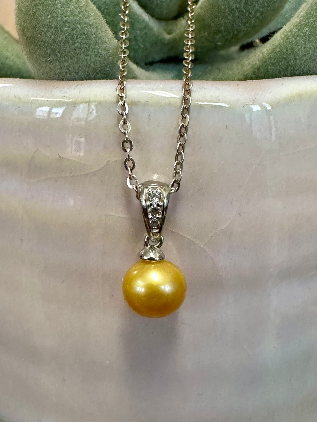 Crystal Pearl Drop Pendant