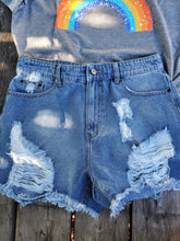 Load image into Gallery viewer, Distressed Ultra High Waisted Shorts
